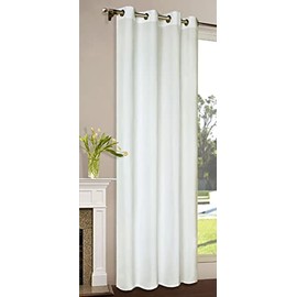 Curtain Opaque scarf, mat uni-coloured curtain with eyelets 20405 Microsatin Microfibre Fabric, H x W 175 x 140 cm, Cream