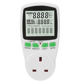 Energy Monitor 0.000KWh-9999KWh Power Meter Plug 0-16A Electricity Usage Monitor