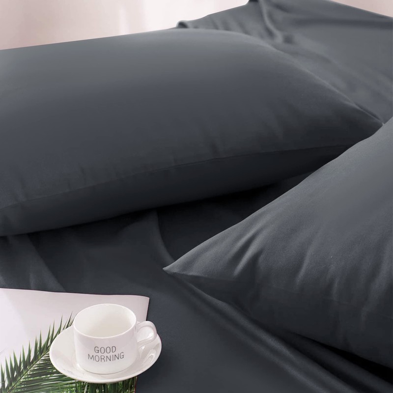 Hafaa Pillow Cases 2 Pack Brushed Microfiber Plain Pillow Cases