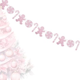 Gingerbread Man Party Pink Christmas Gingerbread Candy Cane Banner Xmas Christmas Gingerbread Birthday Candy Land Theme Gingerbread Man Party Decor Supplies