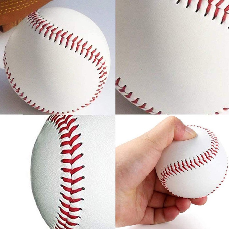 MEOTDEOY Baseball Catchball Soft Baseball White Leather Training Ball Softball