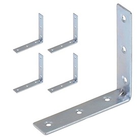 4X 100mm Large L Shaped Corner Braces - Zinc Plated Angle Support Brackets