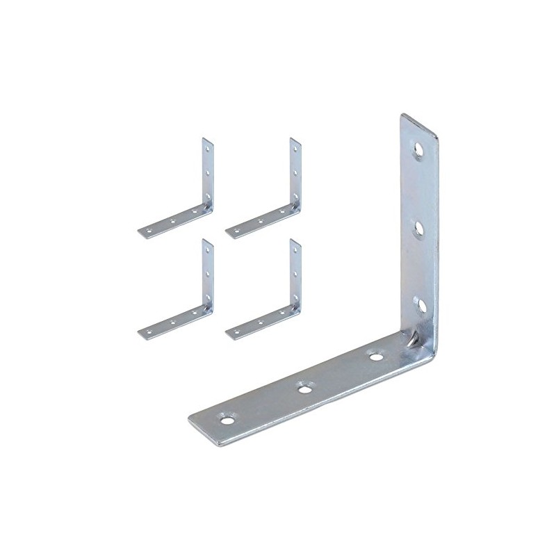 4X 100mm Large L Shaped Corner Braces - Zinc Plated