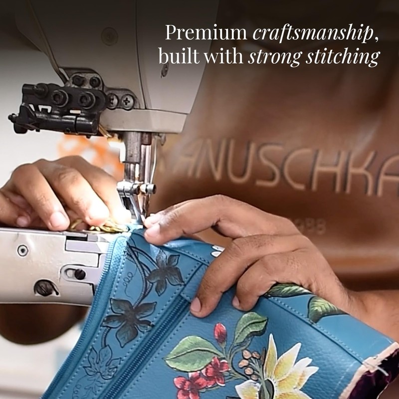 Anuschka Women’s Original Hand-Painted Genuine Leather RFID Blocking Three Fold