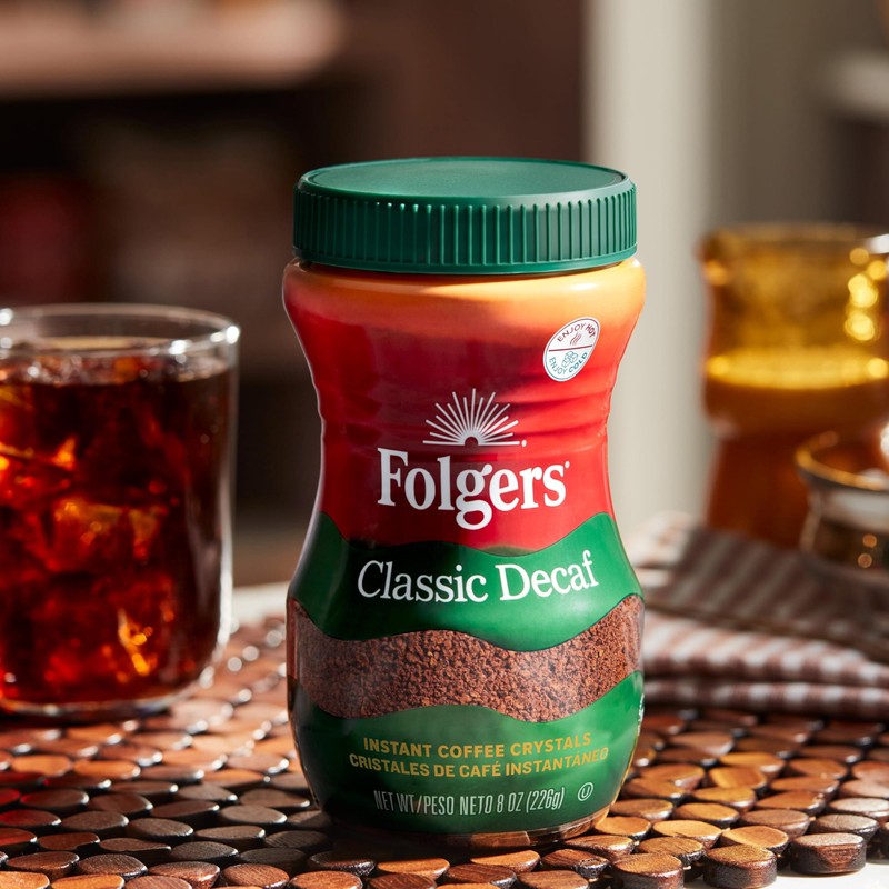 Folgers Classic Decaf Instant Coffee, 8 Ounce