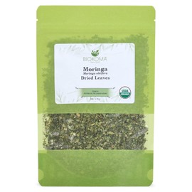 Pure and Organic Biokoma Moringa (Moringa oleifera) Dried Leaves 50g (1.76oz) In Resealable Moisture Proof Pouch