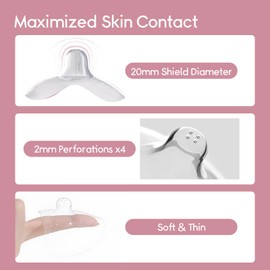 Nipple Shields Breastfeeding 20MM, Nipple Shell Guards for Nursing Newborn Baby, BPA Free Reusable Soft Silicone for Breastfeeding with Latch Difficulties or Flat or Inverted Nipples (2 Count)