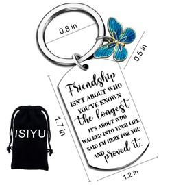 isiyu Friendship Gifts For Women Friends Best Friend BFF Bestie Gifts For Women Funny Keychain Gift For True Friends Unique Friend For Sister Bestie Female Birthday Christmas Gift
