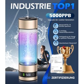 IUHFSIFS Hydrogen Water Bottle 【Portable Hydrogen Water Machine Improve Water Quality in 3 Minutes】Water Bottles with PEM and SPE Technology,450ml Hydrogen Water Bottle Generator for Home, Office,