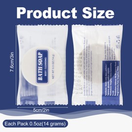 HQSLsund 0.5 oz Bulk Travel Size Bars Soap, Individually Wrapped Small Face and Body Cleanser Round Soaps Toiletries Amenities for Hotel, Guest, Shelter, Charity, Motel, Vacation (200)