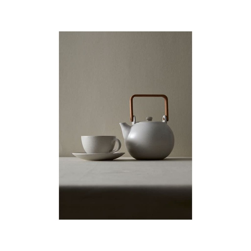 BITZ Stoneware Coffee Cup with Saucer 24cl Height 6cm Black/Green