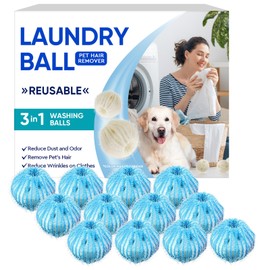 Pet Hair Remover for Laundry, Reusable Hair Catcher,12 PCS Pet Hair Remover Balls for Washing Machine Reusable Hair Catcher for Dogs and Cats