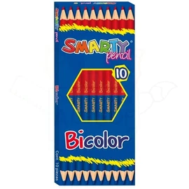 Lápiz Bicolor Hexagonal Caja con 10 Piezas Alta Resistencia y Dureza Punta Azul y Rojo (Delgado)