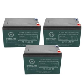 REBEKAMODS 12V 12AH Battery 6-DZM-12 Sealed Lead Acid (SLA) Rechargeable Maintenance Free Battery for Electric Scooter ATV 4-Wheeler Quad Lawn Mower Go Kart Tricycle Wheelchair, Set of 3