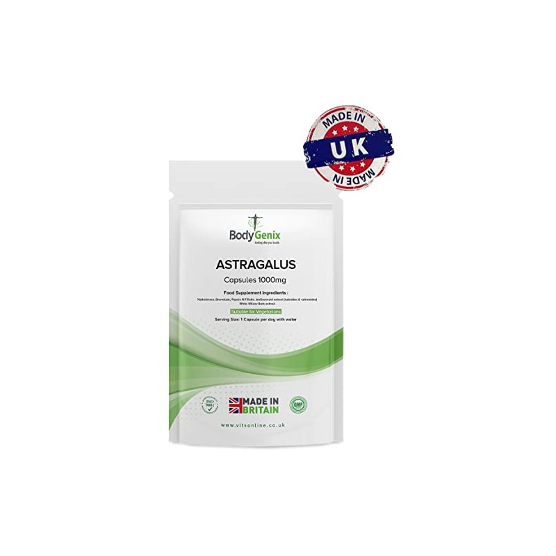 Bodygenix Astragalus 1000mg Capsules Bodygenix UK, Powerful Chinese Supplement High