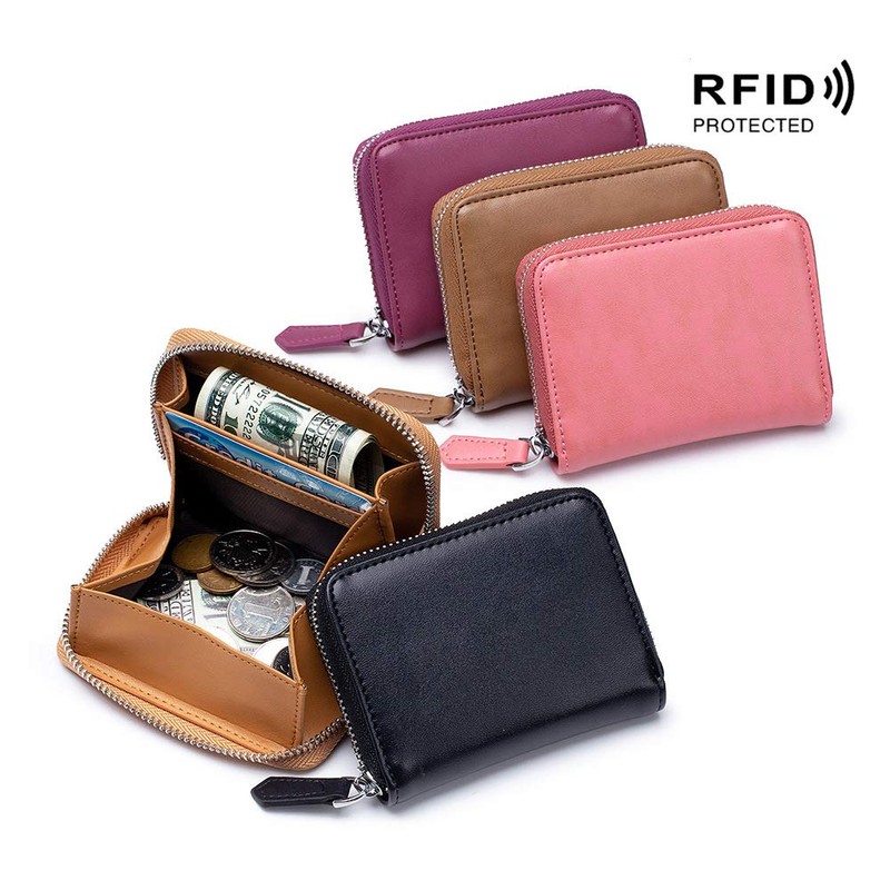 Yocipa Genuine Leather RFID Protection Compak Wallet Small Men's Card