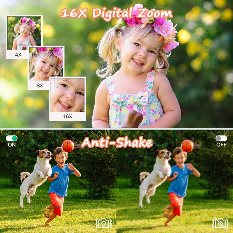 Digital Camera 1080P FHD 44MP with 2.4" LCD Screen, Compact