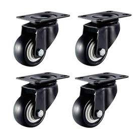 QsEzDo 4 Pack Caster Wheels, Heavy Duty, 2 inch wheels, without Brake, and Silent Polyurethane (PU) Wheels, Swivel Plate Castor Wheels for Cart, Furniture, Workbench