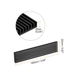 sourcing map 2 Pack M.2 22110 Nvme SSD Heatsink Cooler with Thermal Pad Alloy Aluminium Heat Sink Cooling Sink for PC 100 x 22 x 30 mm Black