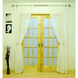Woven Voile Tab Top Panel. Buy One Panel Get One Free. Finished in Cream. 58” Wide x 90” Drop.