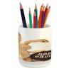 Lunarable Easter Pencil Pen Holder, Happy Easter Words on Egg