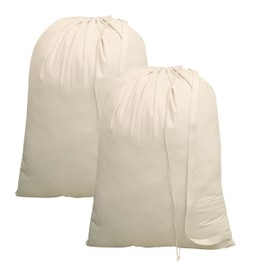 Laundry Bag | Travel Laundry Bag for Dirty Clothes |Canvas Cotton Long Strap to Carry |Hamper Liner Bag| Drawstring Closure Washable Home Storage College Dorm&Back-to-School|2 Pack 28x36 Inch Natural