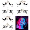 SPOKKI Glow-in-the-Dark Face Gemstone Temporary Tattoos, Waterproof Temporary Rhinestone Stickers,
