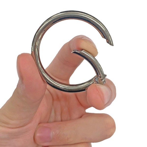 Wake Sangyo WMK-041 Round Carabiner Black Outer Diameter 1.4 inches