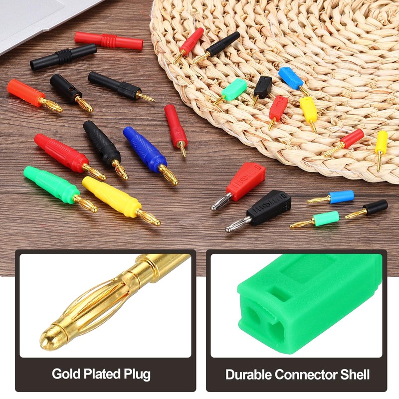 sourcing map 10 Pcs 2mm Banana Plugs, 10A 7mm OD
