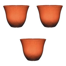 Classic Home and Garden Honeysuckle Planter, Patio Pot, 13'' Ember (Three Pack)