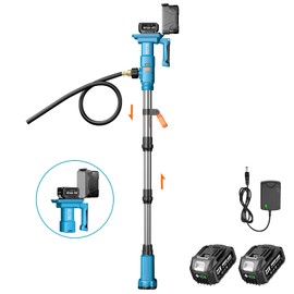 SEESII Cordless Stick Water Transfer Pump, with 2×4000mAh Batteries&Charger, Detachable Battery Pod, 740GPH 21V Handheld Sump Pump for Pool/Garden/Basement/Pond/RV Pool/Boat Well/Rain Barrels