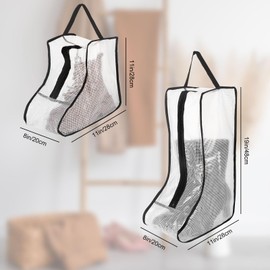 2 Pcs Clear Boot Storage Bag,Plastic Tall Boot Bag,Shoe Bags for Travel,Clear Shoe Bags for Tall Boot Storage,Boot Bags for Cowboy Boots,Waterproof & Dustproof Boot Bags for Travel,Boot Bag Equestrian