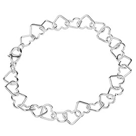 NKlaus 12774 Women's Bracelet 925 Sterling Silver 18 cm Heart Chain Fine, Sterling Silver