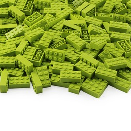 Feleph 2x4 Bricks Lime 320 Pieces Yellowish Green Parts Classic Building kit Creative Play Set Blocks Toy Accessories Basic Compatible with 3001 Major Brands (Yellowish Green)