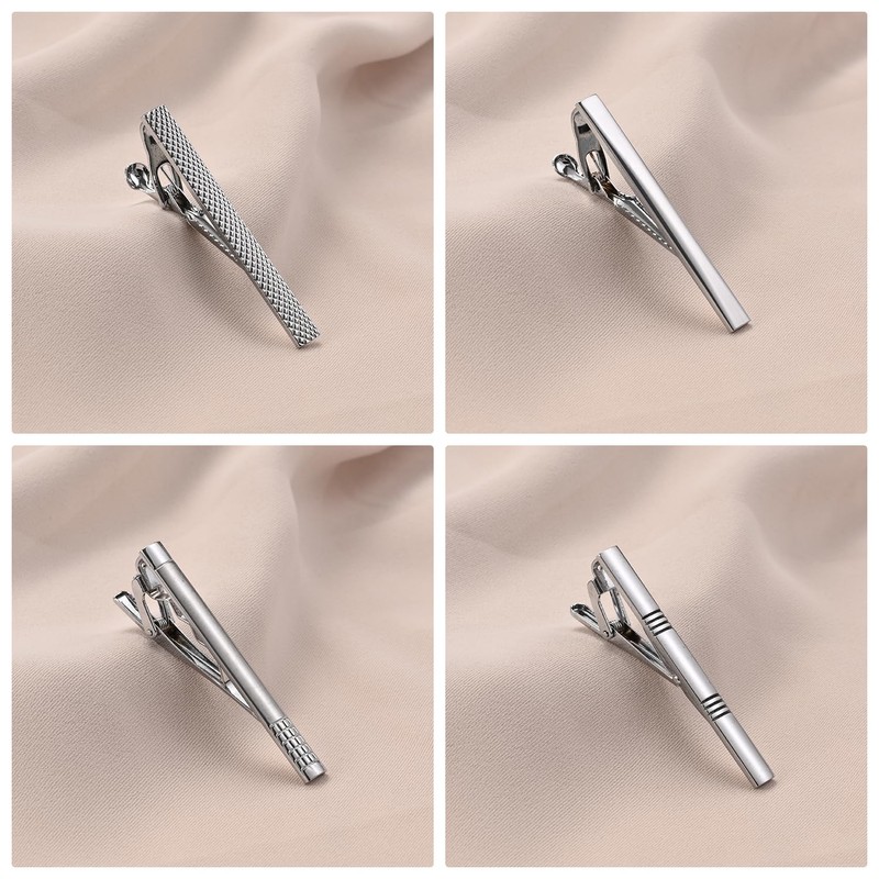 Wynameleri Tie Bars Clips 8 PCS, 1.6 Inches Business Shirt