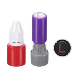 PATIKIL Letter Stamps Self Inking, Character L 7mm Alphabet Teacher Stamp Initial Stamp Mini Ink Stamp with Refill Ink for Class Notebook Scrapbooking DIY Craft, Purple Shell