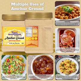 Rani Amchur (Mango) Ground Powder Spice 16oz (1lb) 454g PET Jar ~ All Natural, Indian Origin | No Color | Gluten Friendly | Vegan | NON-GMO | Kosher | No Salt or fillers