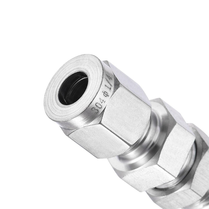 sourcing map Compression Tube Fitting 1/4" Tube OD x 1/4"