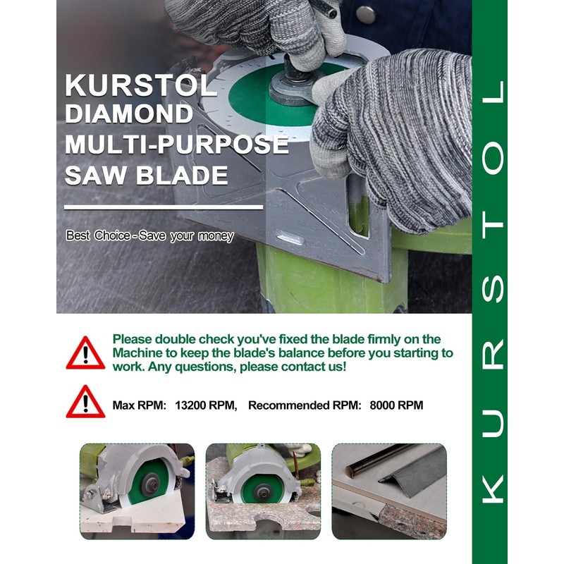 Diamond Blades 4-1/2 Inch 3pcs - KURSTOL Diamond Multi-Purpose Saw