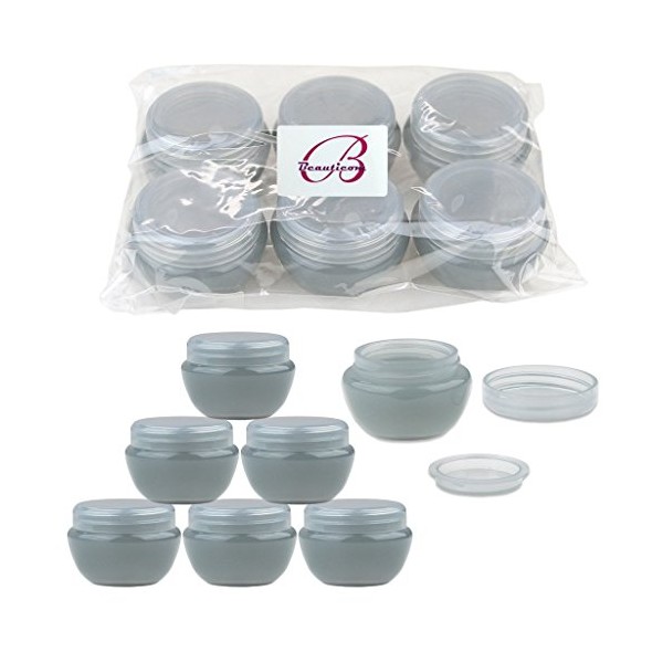 Beauticom 10G/10ML Gray Frosted Container Jars with Inner Liner and
