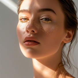 10 Pcs Glitter Freckles Face Tattoo Gold Freckle Temporary Tattoos | Waterproof Freckle Makeup Patches Gold Foil Faux Freckles Face Glitter Tattoos for Women Eye Face Accessories