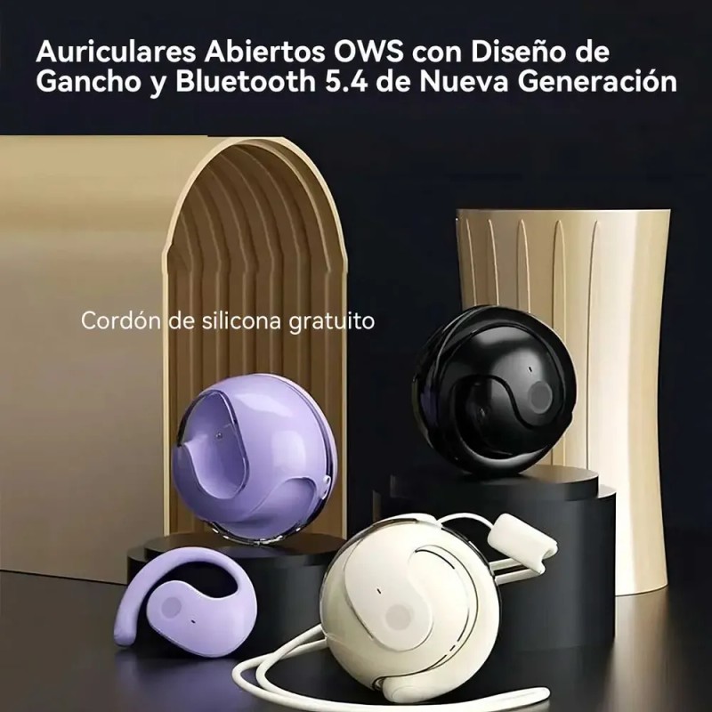 Auriculares Deportivos Bluetooth, Diseño Redondo De Coco, Gancho Y Táctil,
