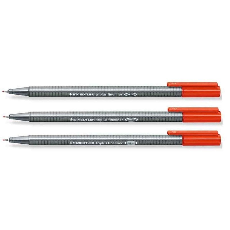 STAEDTLER 334 Triplus Fineliner Superfine Point Pens - 0.3mm (3)
