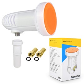 TechniSat Single LNB for 1 User TV Receiver Direct Connection with Weather Protection Unix Digital UHD 4K Ultra HD Full HDTV + 2 F-Connectors