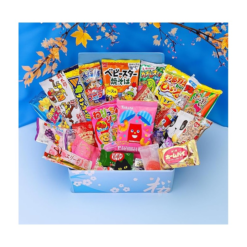 Sakura Box Japanese Snacks & Candy 30 Piece Dagashi Set