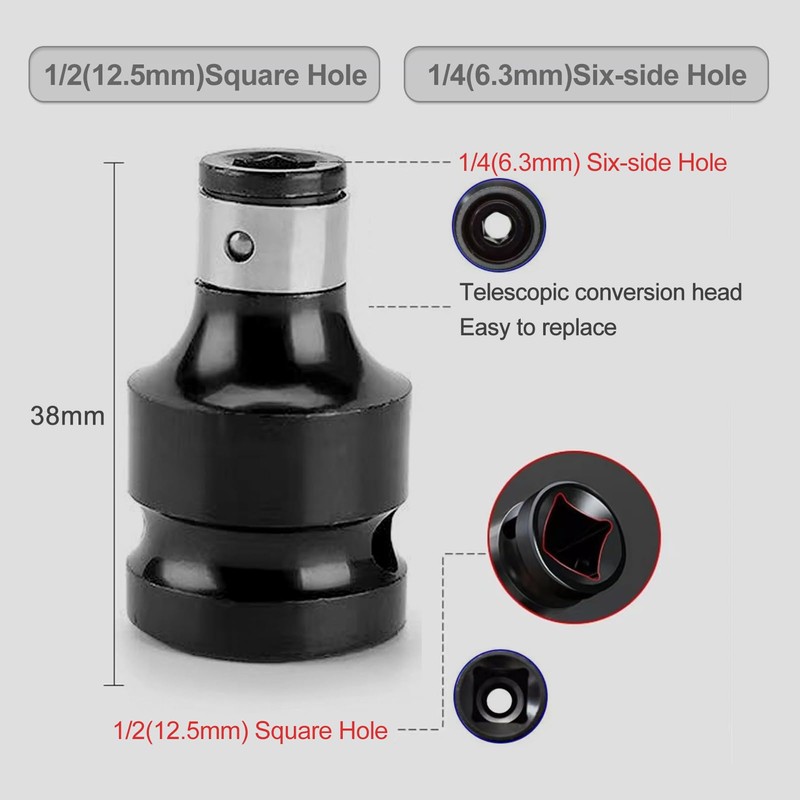 Pack of 2 Impact Wrench Bit Adapter, Bit Holder Socket