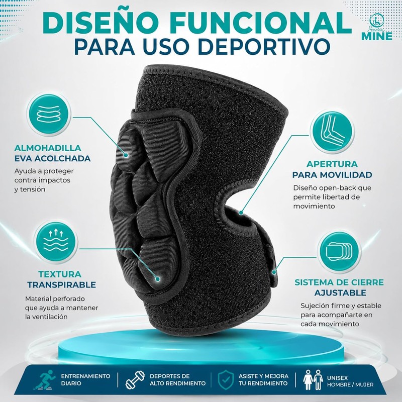 SEVEN MINE Codera Deportiva con Protección Acolchada EVA SM-EB-03 Alivia