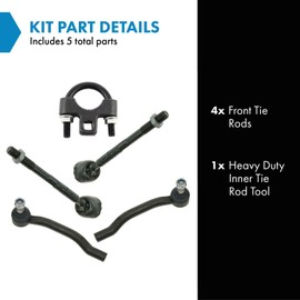TRQ Front Inner and Outer Tie Rod Set 4 Piece Compatible with 2001-2006 Acura MDX 03-08 Honda Pilot