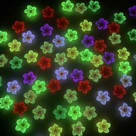 XEAOHESY 50 Pieces Glow in The Dark Flower Nail Charms 3D Colorful Acrylic Luminous Flower Charms for Nails Floral Nail Charm for Women Girls