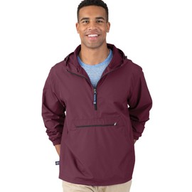 Charles River Apparel Pack-N-Go Wind & Water-Resistant Pullover (Reg/Ext Sizes), Maroon, XL